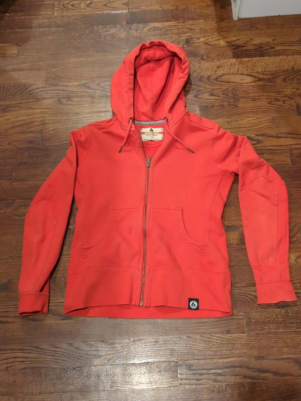 American Giant Classic Full Zip Hoodie Size S Orange Cotton